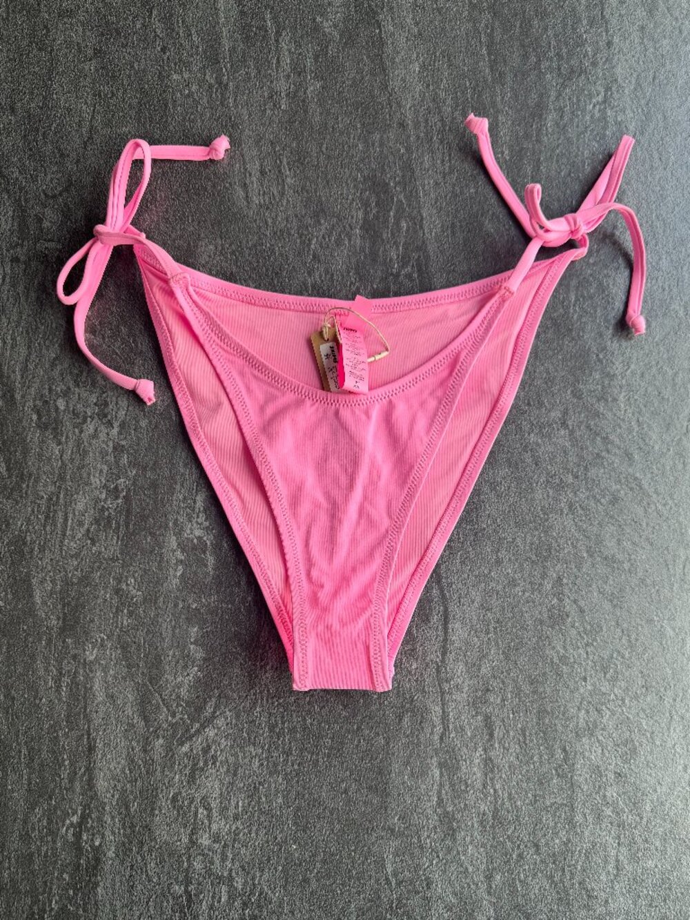 SKIMS Recycled Swim Dippy Tie Bikini Bottom in Light Pink Size Medium